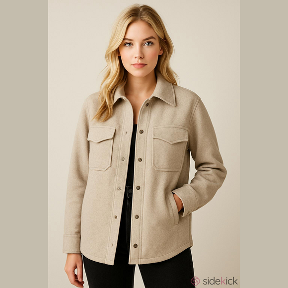 H&M Jackets & Blazers - H&M Oatmeal Utility Oversized Size S